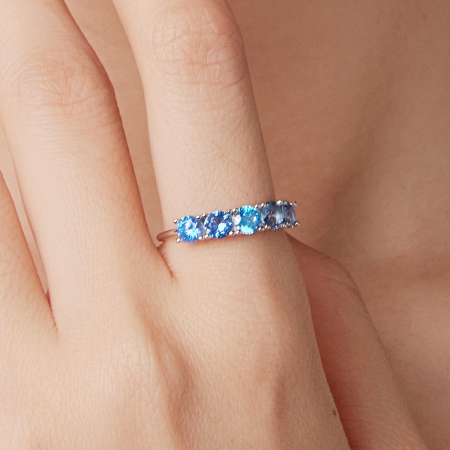 925 Sterling Silver Ring with White Gold Plating for Women, Size 6.0