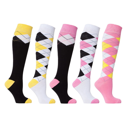 Women's Mixed & Match Argyle Knee High Socks Set