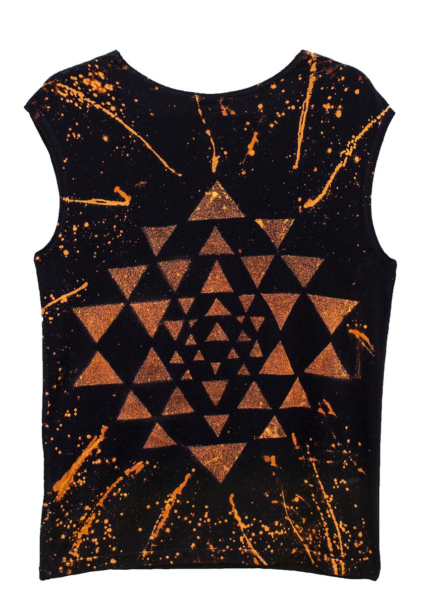 Camiseta de yoga Star Yantra negra