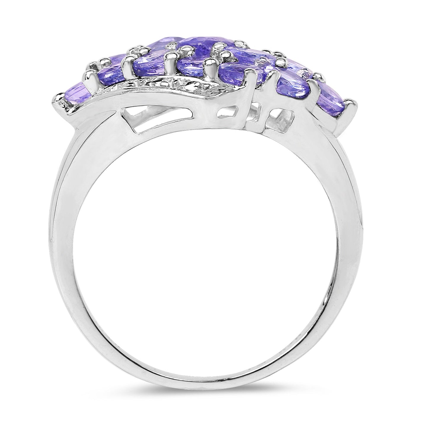 1.85 Carat Genuine Tanzanite .925 Sterling Silver Ring
