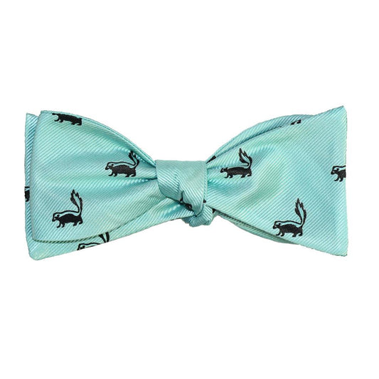 Skunk Bow Tie - Sea Green, Woven Silk