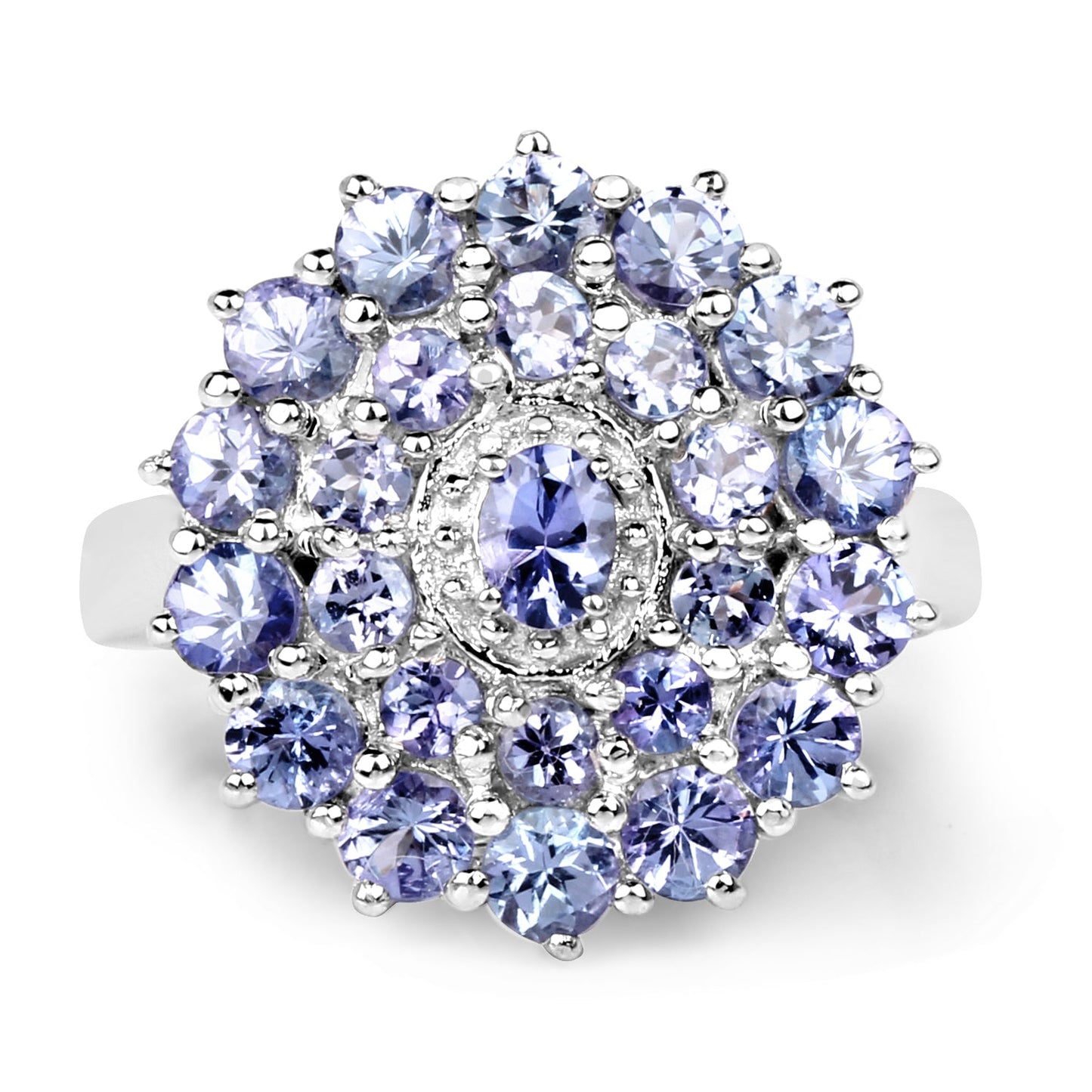 2.27 Carat Genuine Tanzanite .925 Sterling Silver Ring