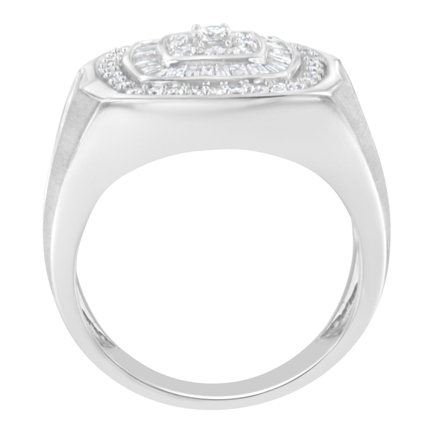 14K White Gold Men's 1 CTTW Diamond Band Ring