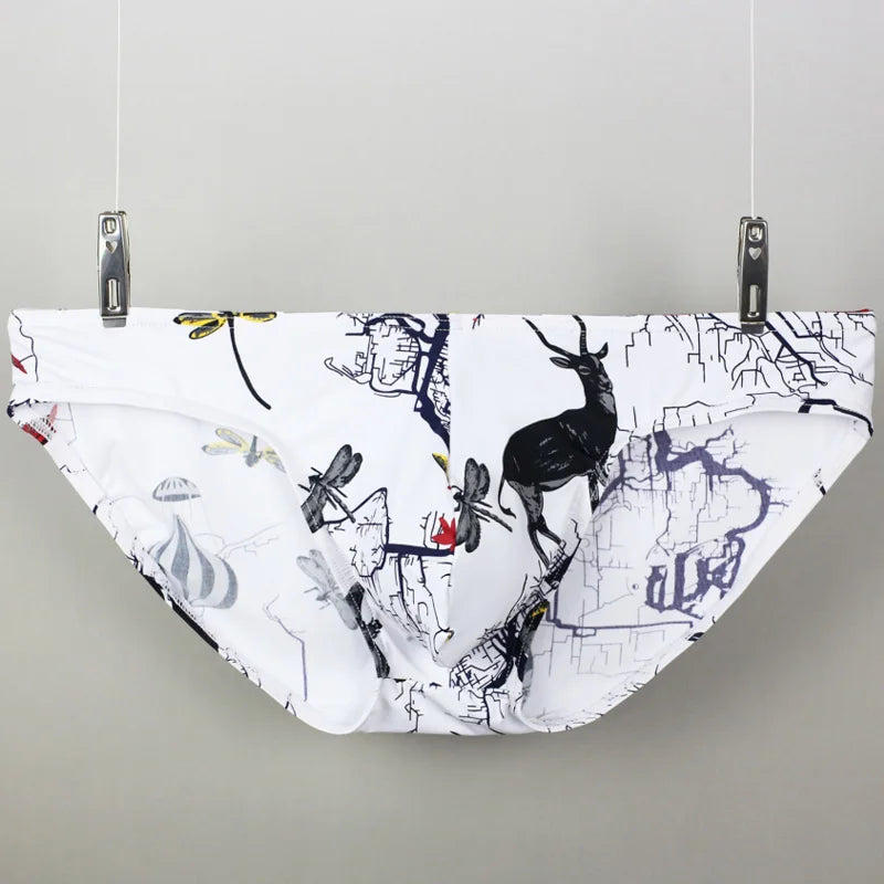 Men's Printed Silk Underwear Brief