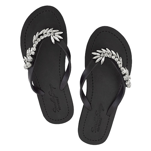 Nomad - Sandalias planas con chanclas y diamantes de imitación 