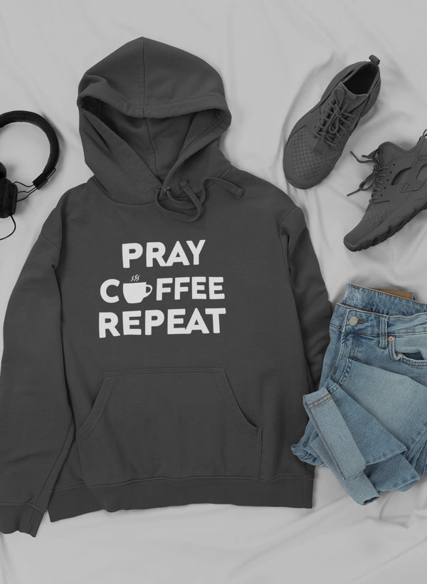 Sudadera con capucha Pray Coffee Repeat