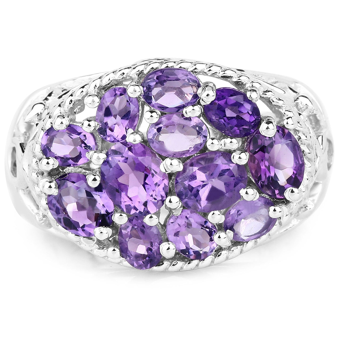 2.64 Carat Genuine Amethyst .925 Sterling Silver Ring