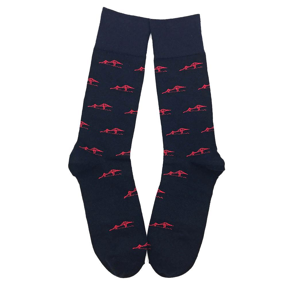 Newport Bridge Socks - Men's Mid Calf - Navy