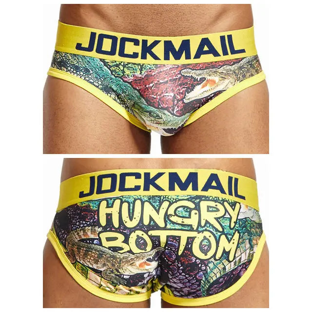 Men's Nylon Ice Silk Animal Cartoon Print Underwear Brief