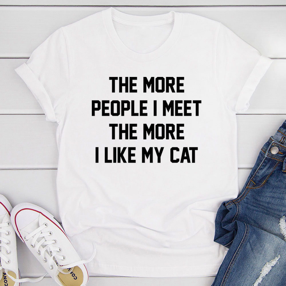 Camiseta Cuanto más gente conozco, más me gusta mi gato