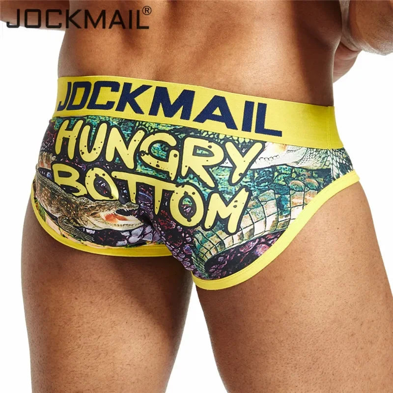 Men's Nylon Ice Silk Animal Cartoon Print Underwear Brief