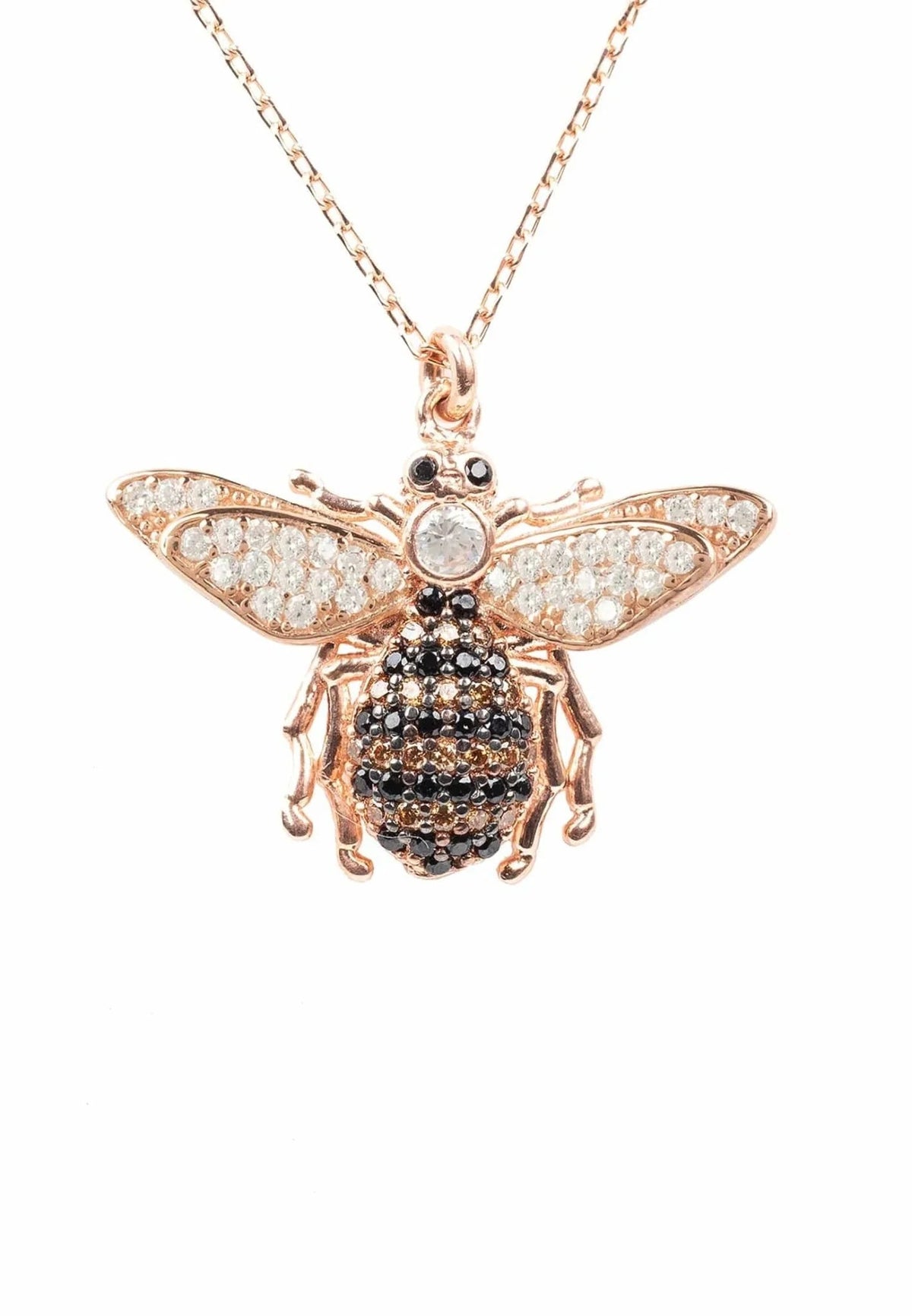 Honey Bee Pendant Necklace Rosegold