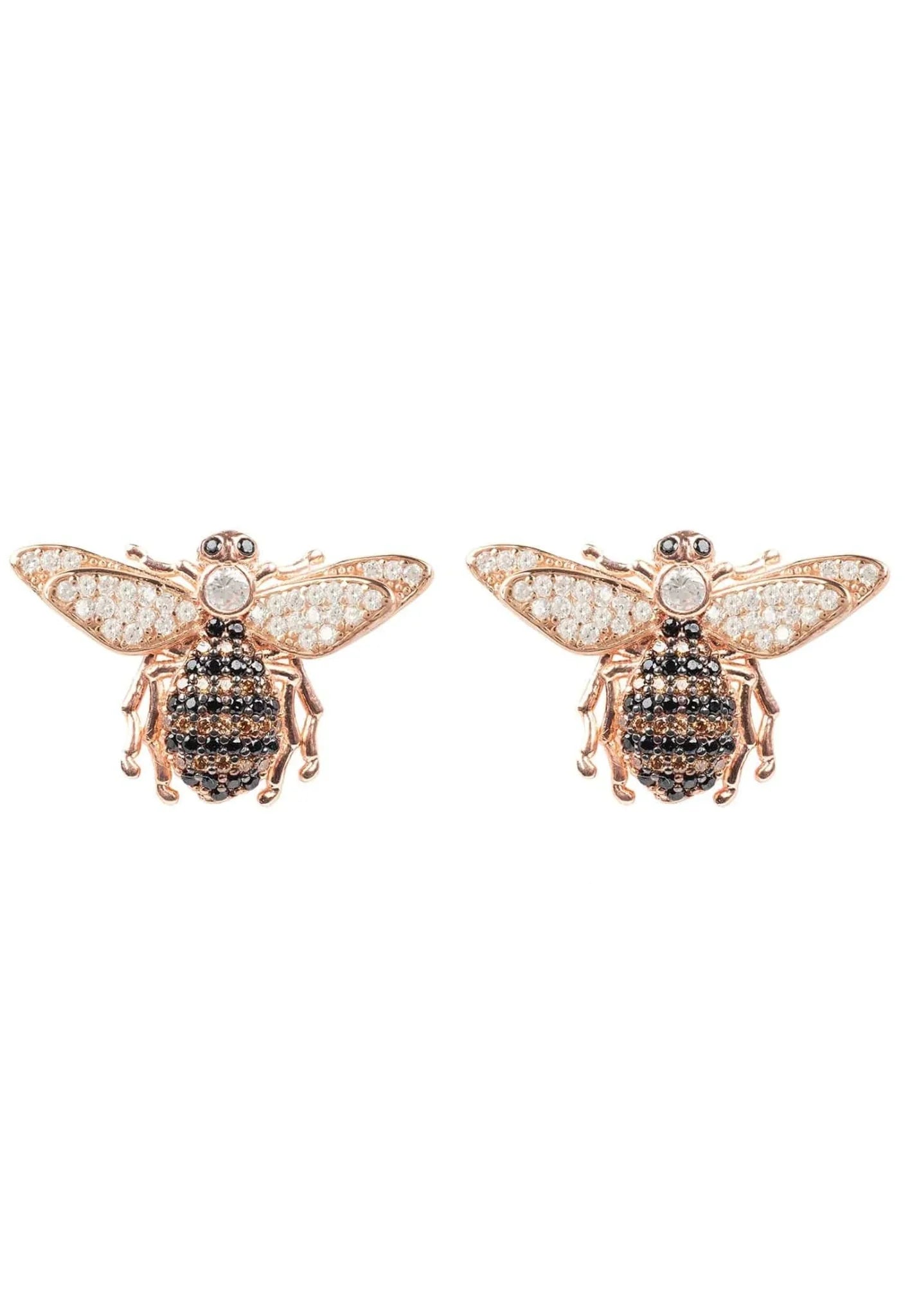 Honey Bee Stud Earrings Rosegold