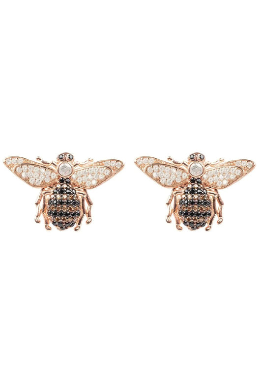Honey Bee Stud Earrings Rosegold