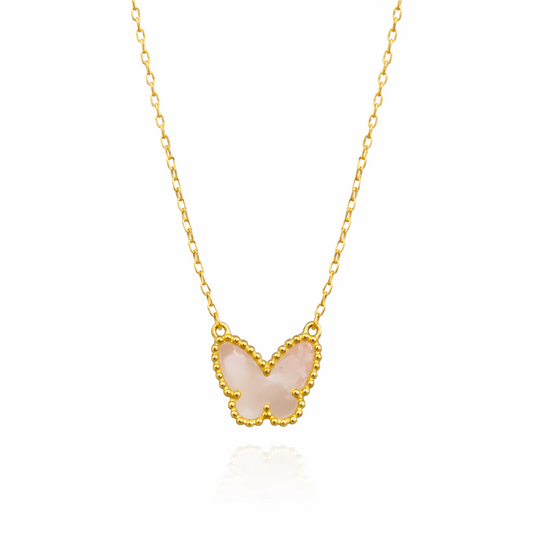 Mother of Pearl Butterfly Pendant Necklace