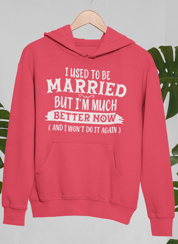 I Used to Be Married but I'm Much Better Now and I Won't Do It Again Hoodie