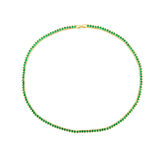 Melinda Tennis Necklace - Emerald