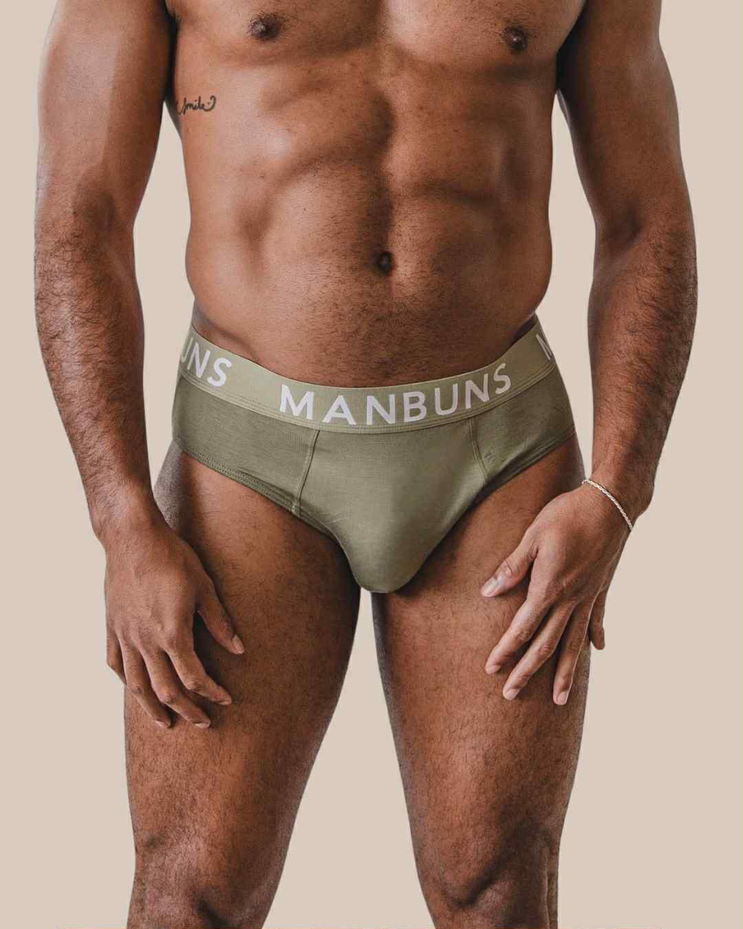 MANBUNS Men's Olive Green Brief Underwear