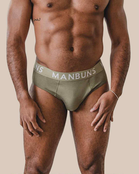 MANBUNS Men's Olive Green Brief Underwear
