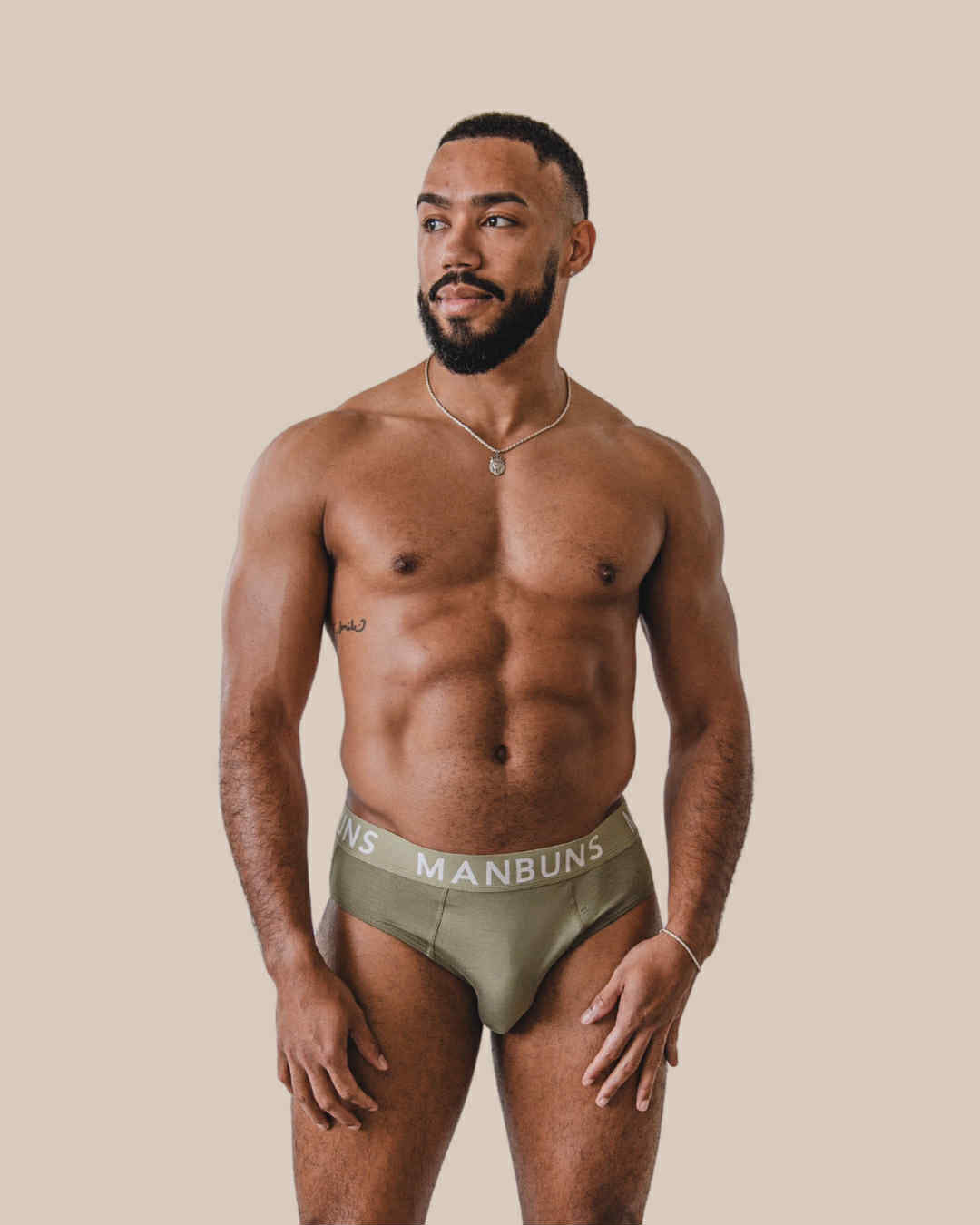 MANBUNS Men's Olive Green Brief Underwear
