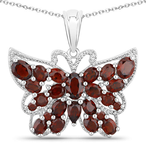 4.90 Carat Genuine Garnet .925 Sterling Silver Pendant