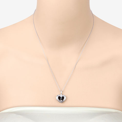 2.66 Carat Genuine Garnet and White Topaz .925 Sterling Silver Pendant