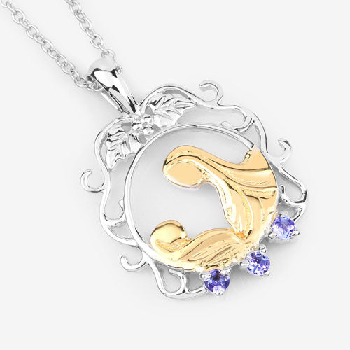 0.11 Carat Genuine Tanzanite .925 Sterling Silver Pendant