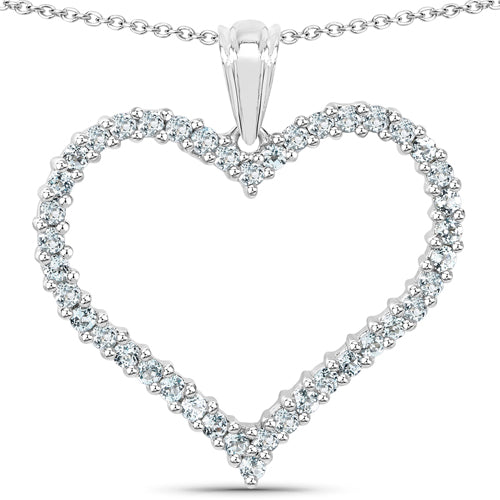 2.10 Carat Genuine Blue Topaz .925 Sterling Silver Pendant
