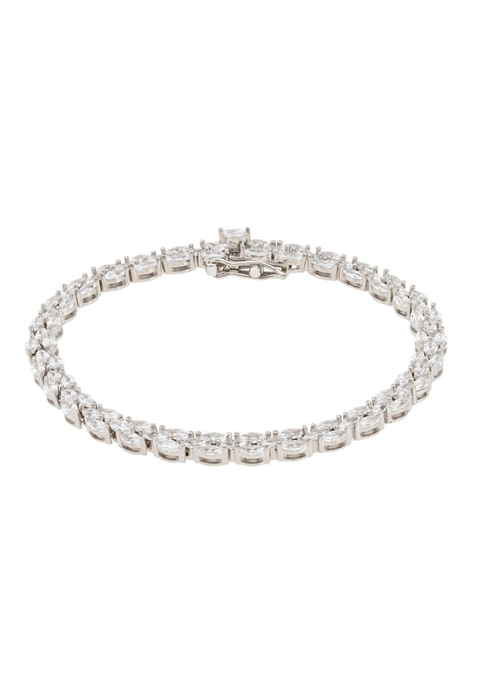 Petal Tennis Bracelet Small Silver