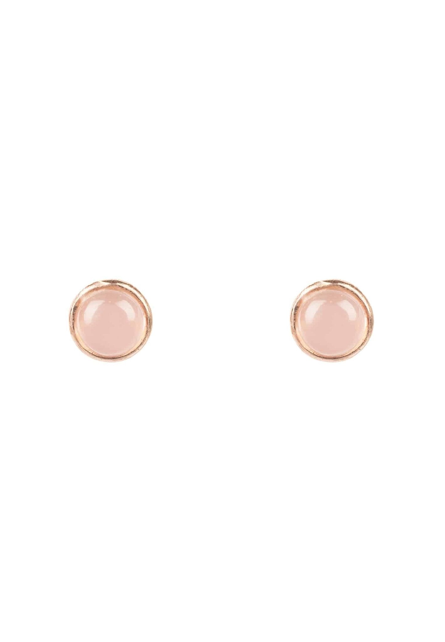 Petite Gemstone Earrings Rosegold Rose Quartz