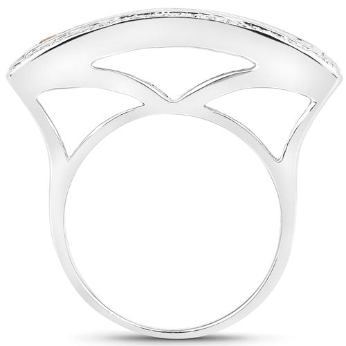 1.08 Carat Genuine Multi Sapphire .925 Sterling Silver Ring