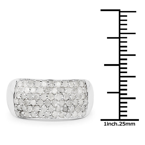 1.21 Carat Genuine White Diamond .925 Sterling Silver Ring