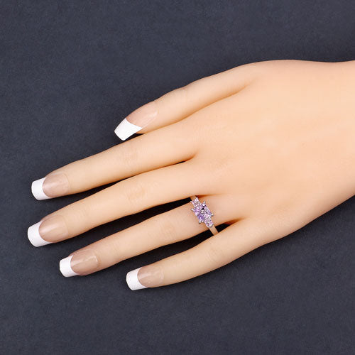 0.96 Carat Genuine Pink Sapphire  .925 Sterling Silver Ring