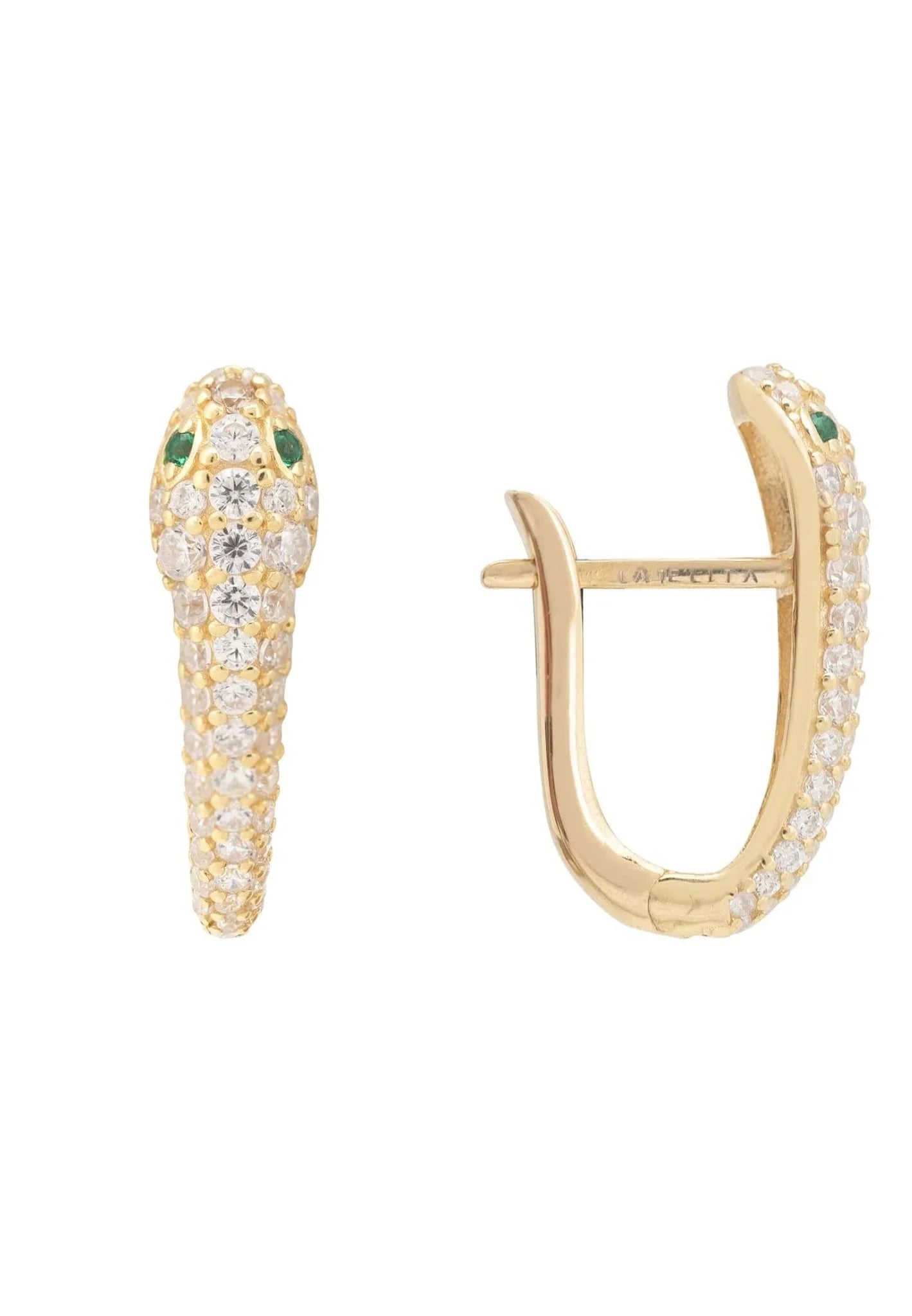 Snake Huggie Hoops Gold