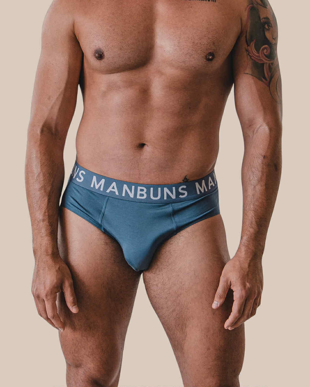 MANBUNS Men's Classic Steel Blue Brief Underwear