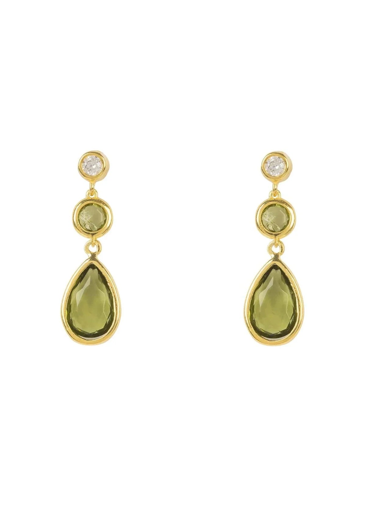 Tuscany Gemstone Drop Earring Gold Peridot