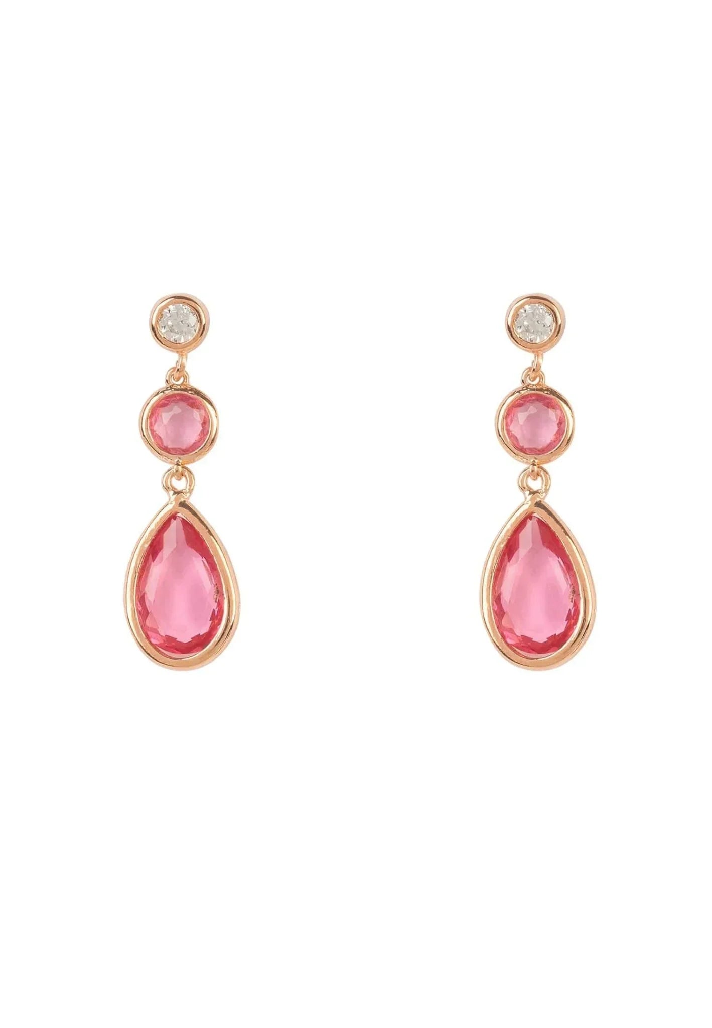 Tuscany Gemstone Drop Earring Rose Gold Pink Tourmaline