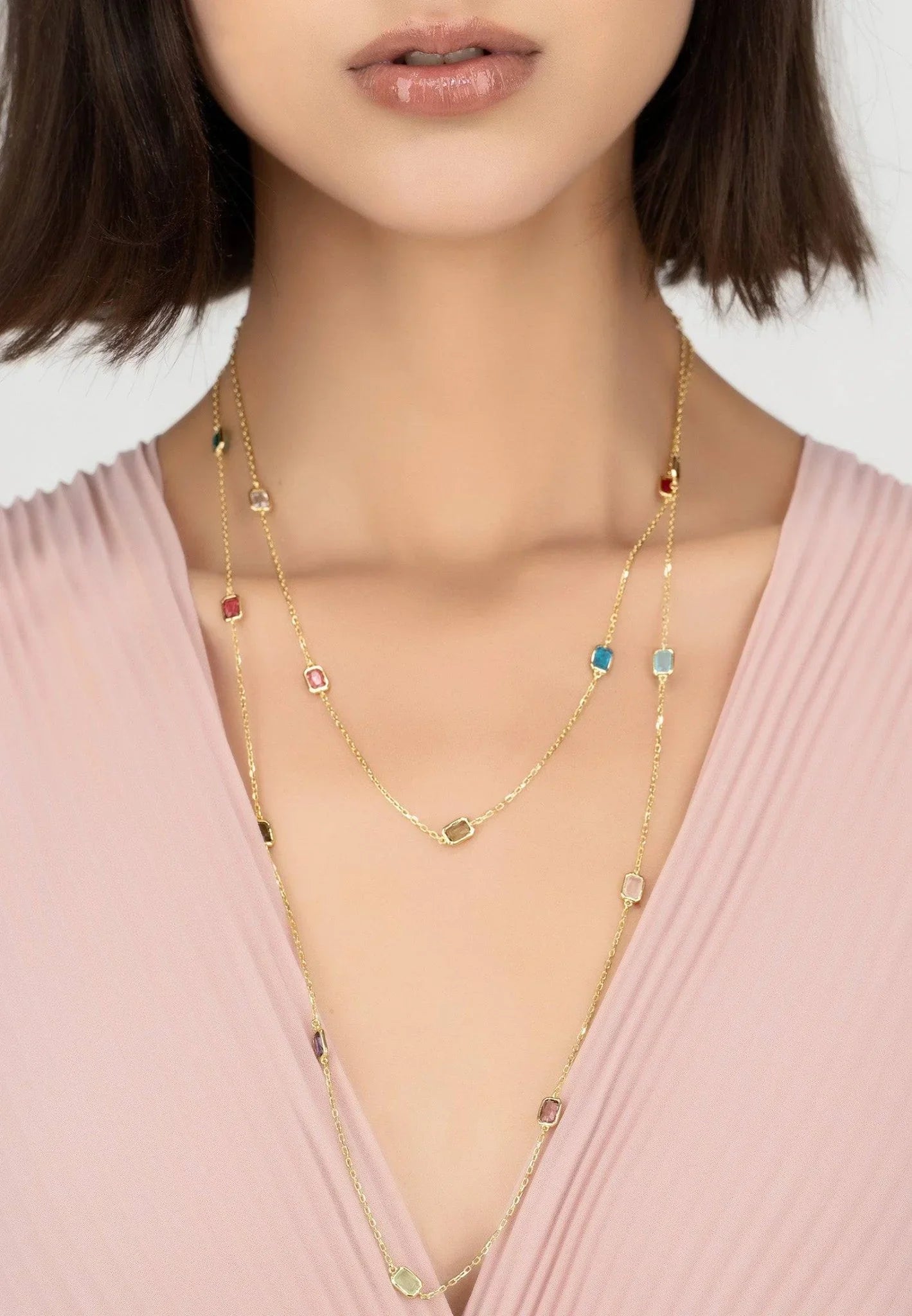 Venice Rainbow 120cm Necklace Gold