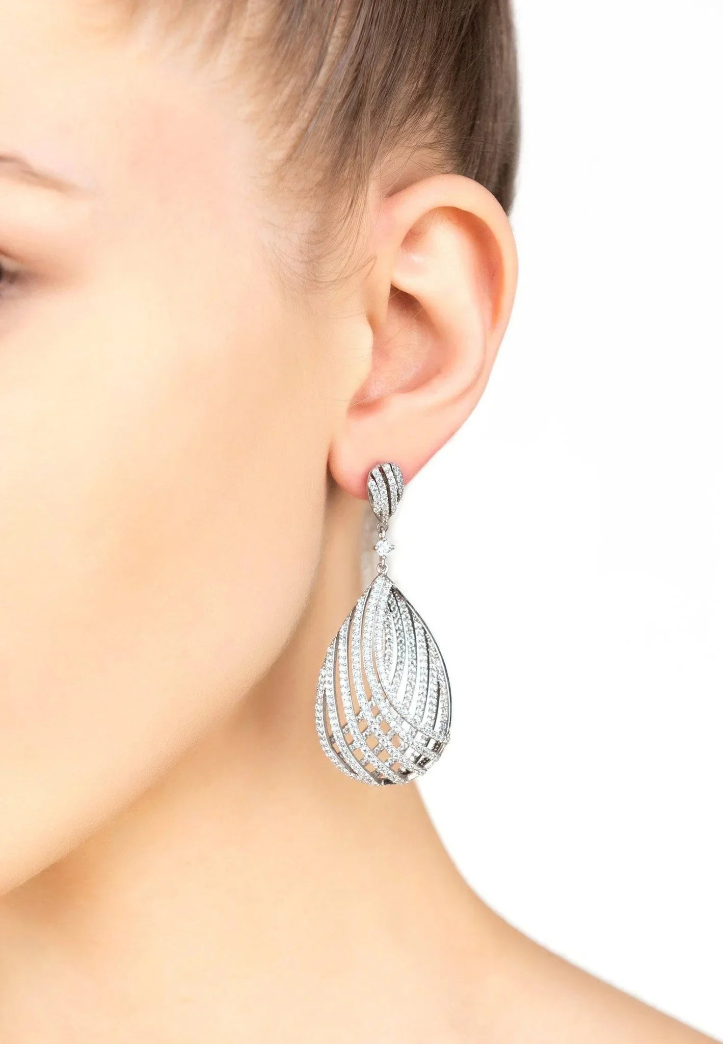 Vortex Teardrop Earring Silver
