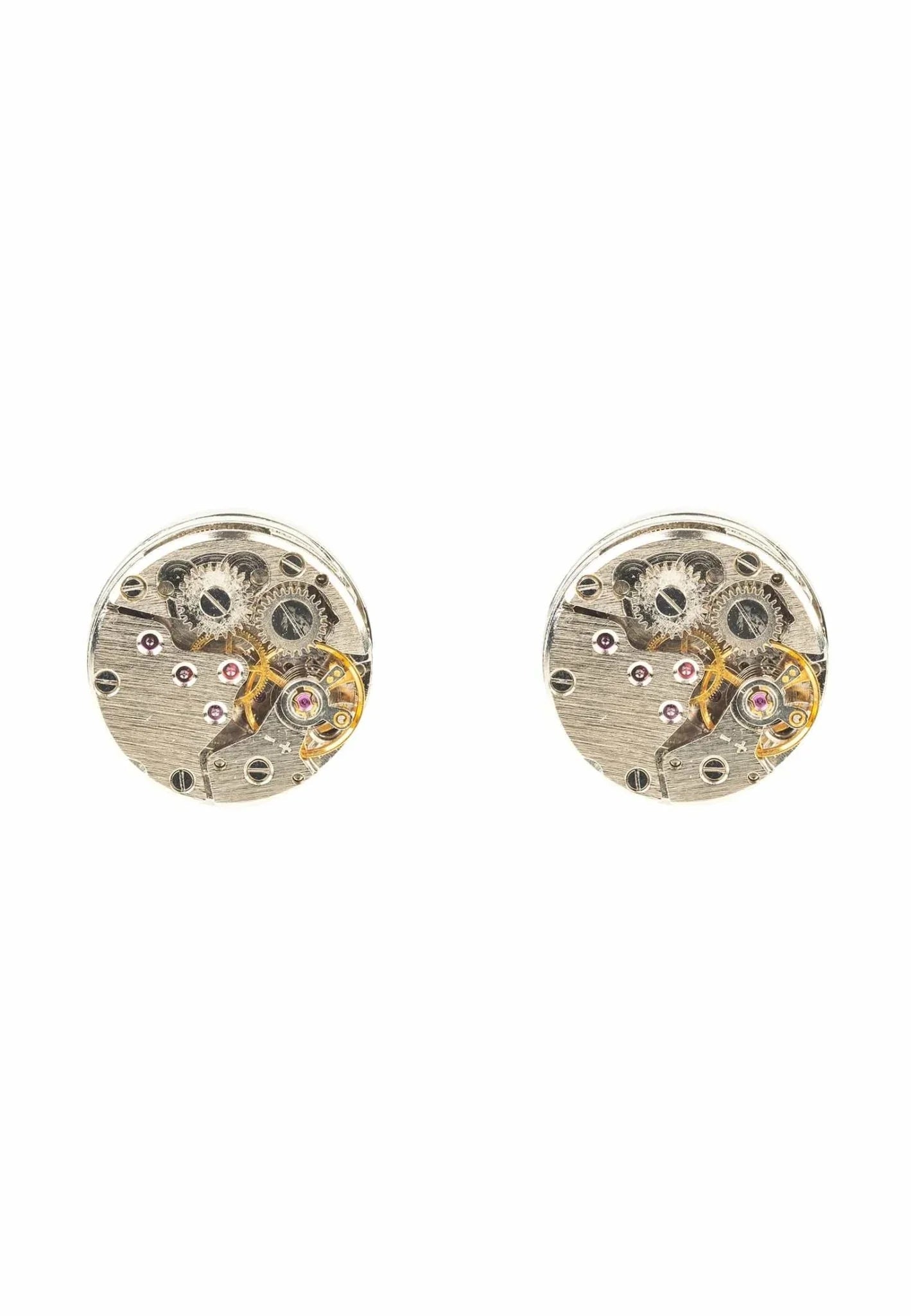 Watch Movement Cufflink Silver