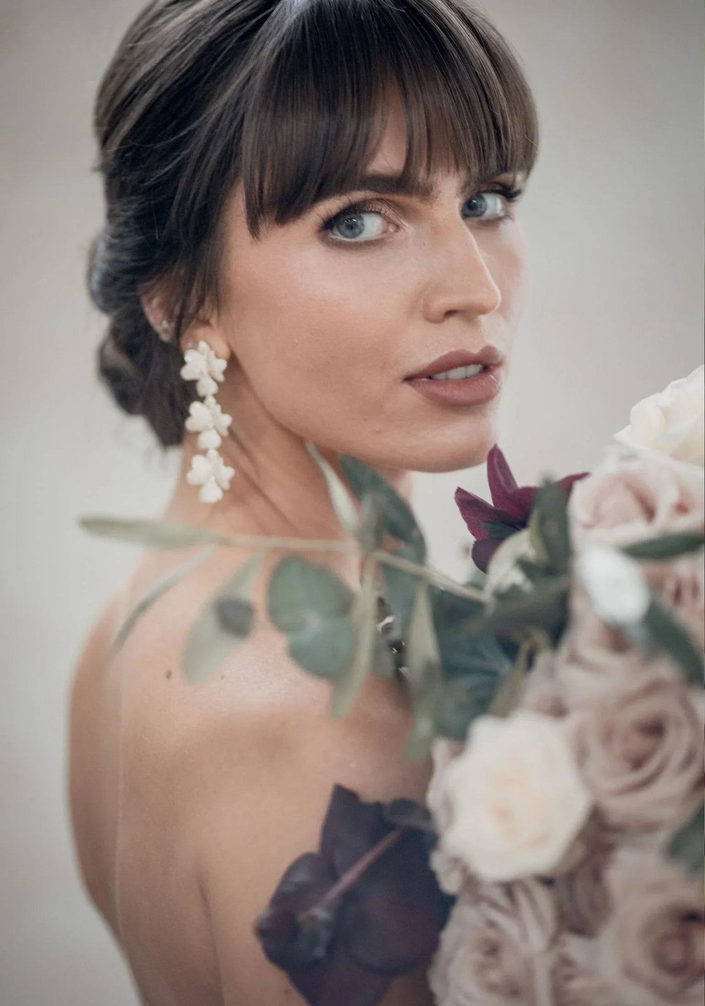 Jasmine Flower Triple Drop Earrings Gold