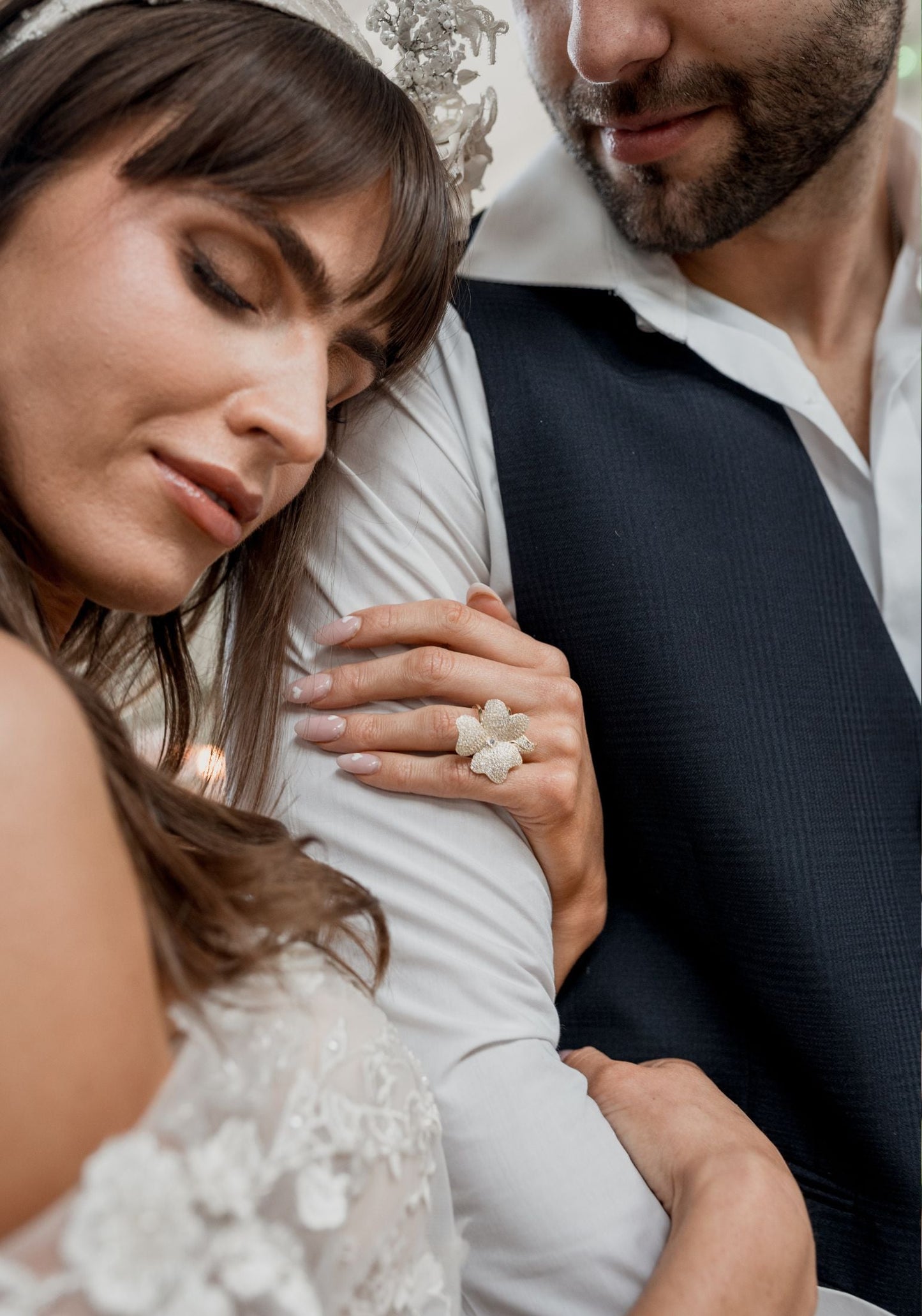 Flower Cocktail Ring Gold