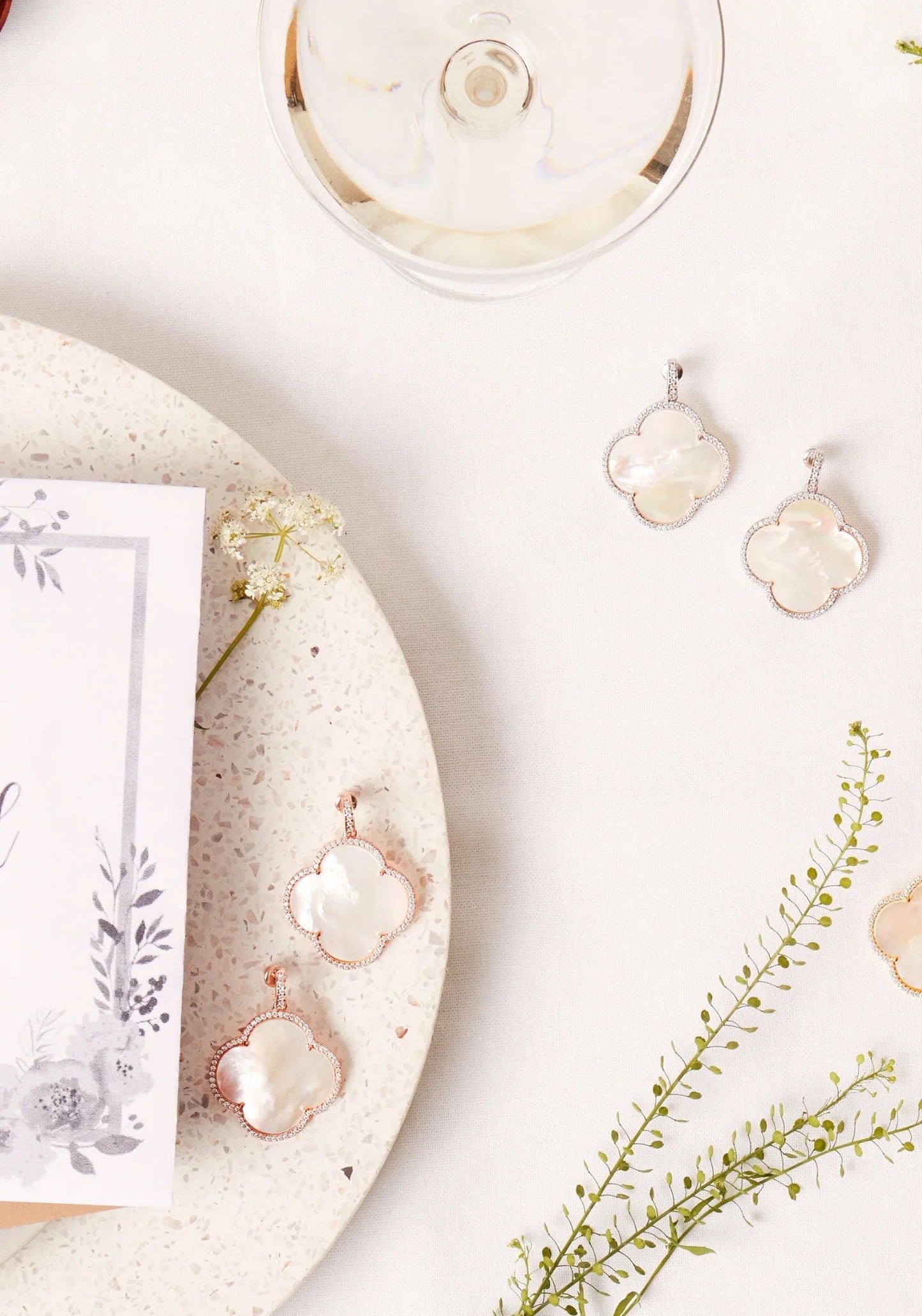 Antoinette Earrings White Mother of Pearl Silver