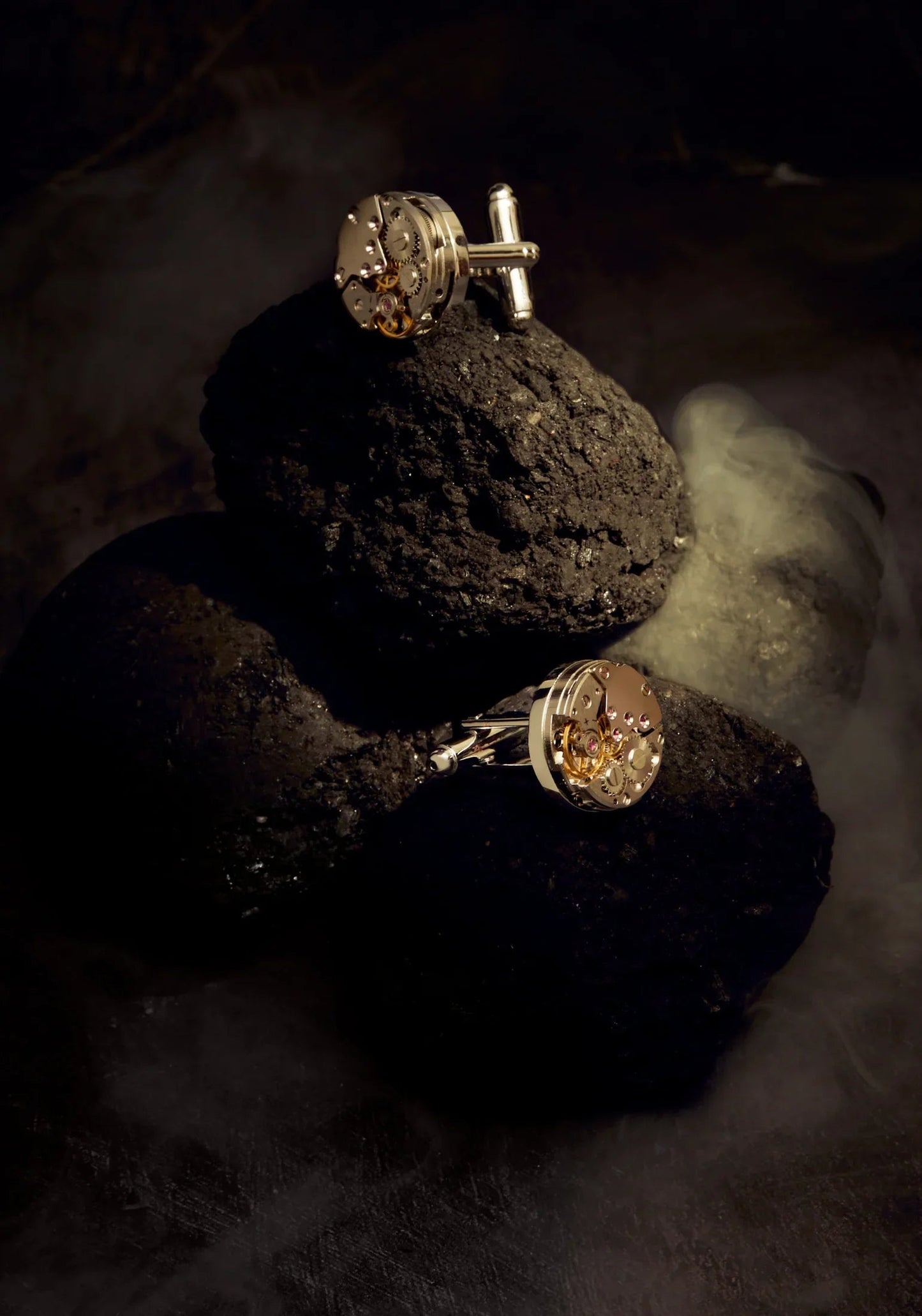 Watch Movement Cufflink Silver