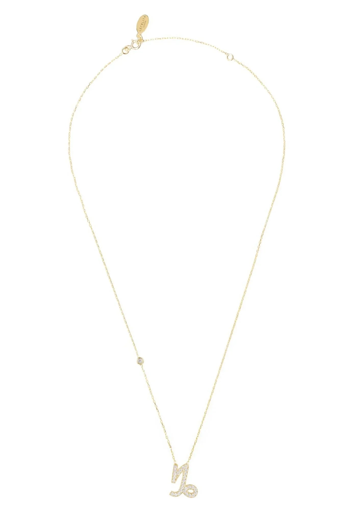 Zodiac Star Sign Pendant Necklace Gold Capricorn
