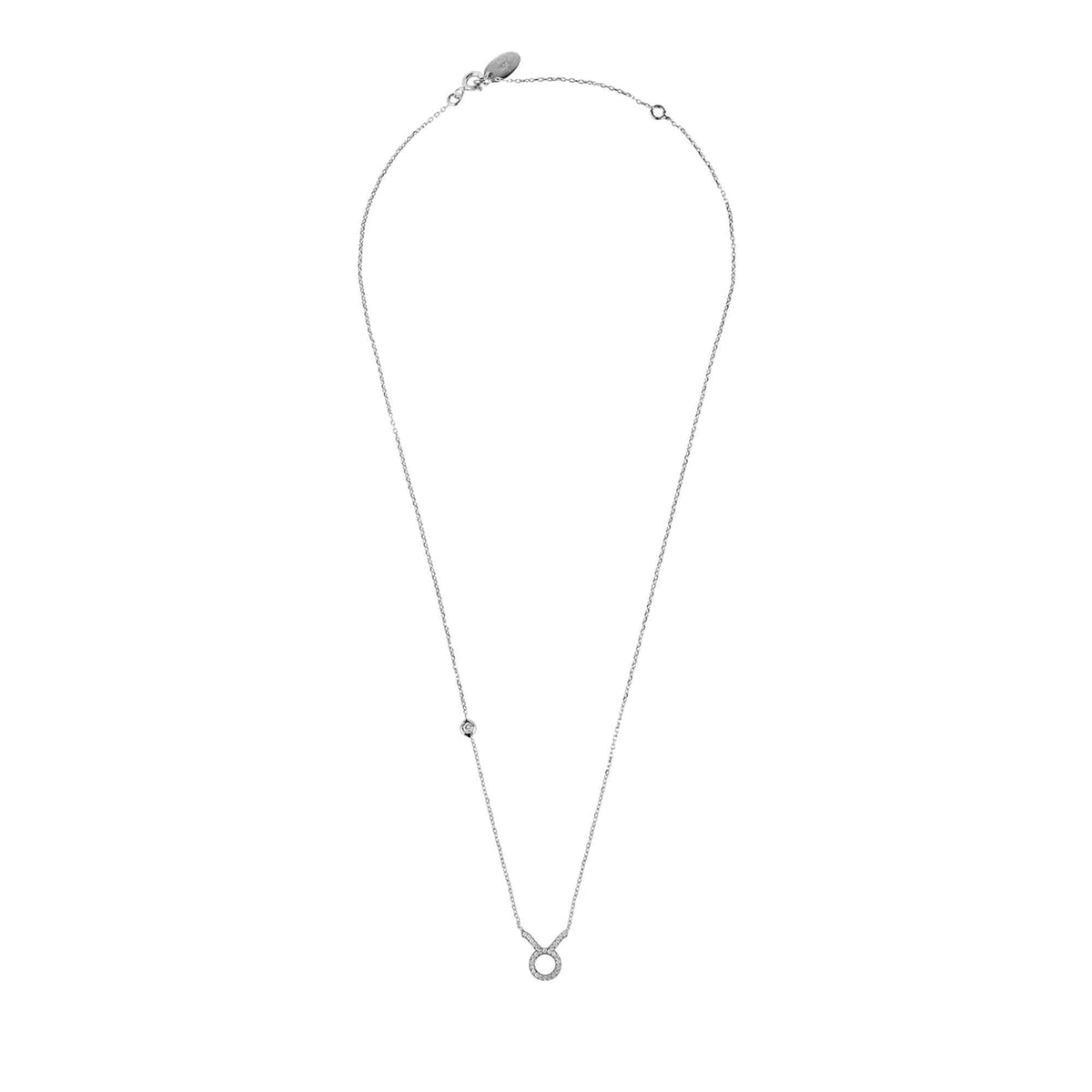 Zodiac Star Sign Pendant Necklace Silver Taurus